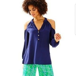 NWT Lilly Pulitzer Sunny Shoulder silk top